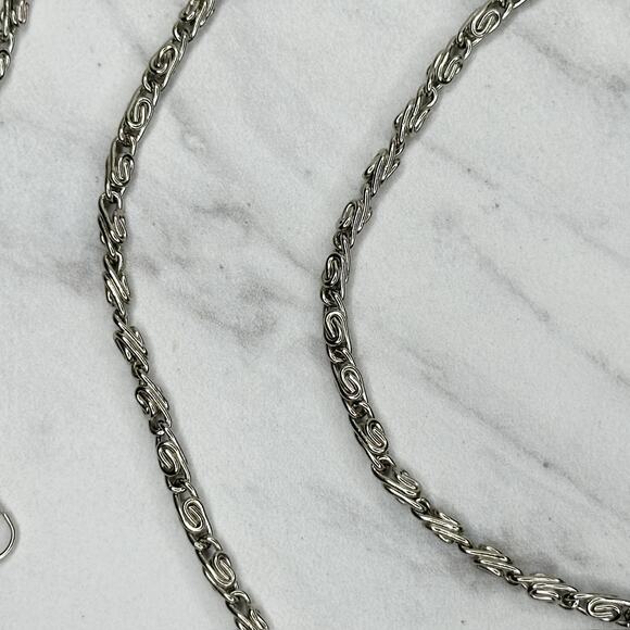 Silver Tone Skinny Swirly Chain Link Purse Handbag Bag Replacement Strap - Picture 7 of 11